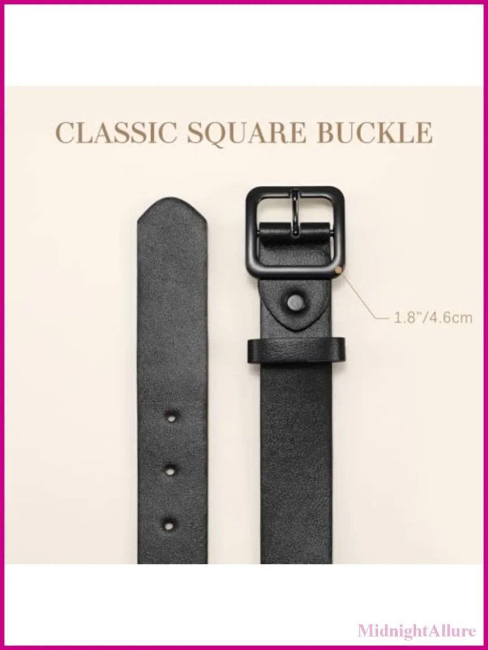 Women's Faux Leather Belt with Square Buckle Adjustable Waist Fashion Belt